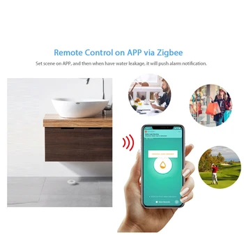 Zigbee Smart Home Únik Vody Senzor Bezdrôtový Povodne Detektor Úniku Vody, Detekcia Upozornenie Hladina Vody Pretečeniu Alarm Tuya Sma