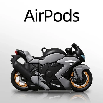Cool Motocyklové Prilby 3D Prípade AirPods 1 2 Pro Plnenie Box Mäkké Silikónové Bezdrôtové Bluetooth Slúchadlá Ochranný Kryt Coque