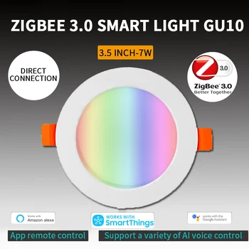 4 ks tuya zigbee downlight zigbee3.0 pozornosti 7W stmievateľné RGBW led dole svetlo farebné kompatibilné alexa google tygwz-01 bránou