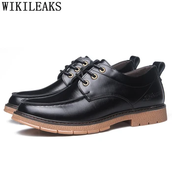 Mens Formálne Topánky Originálne Kožené Módne Čierne Office Obuv Muži Oxford Mens Topánky Bežné Luxusné Hnedé Šaty Sapato Sociálne 2020