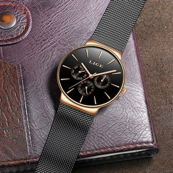 2020 LIGE Nové Dámske Hodinky Top Značky Luxusné Vodotesné Hodinky Módne Dámy z Nehrdzavejúcej Ocele Ultra-Tenké Bežné Quartz hodinky+Box
