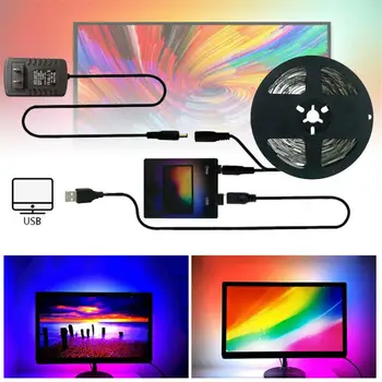 DIY Okolia TV USB WS2812B LED Pásy Podsvietenie Pás obrazovka Počítača Fantasy Dekoratívne Svetlo 60LEDs 1/2/3/4/5m