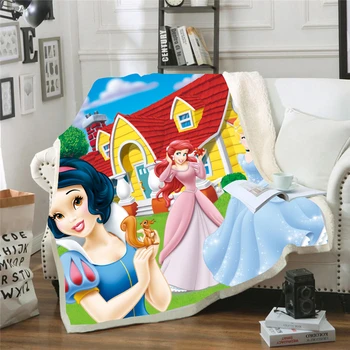 Disney Snow White Cartoon Prikrývky Dovolenku Deka Tenkú Prikrývku, Dievčatá, chlapcov Deti Posteľ Domov Spálne Dekorácie Kožušiny, Deky