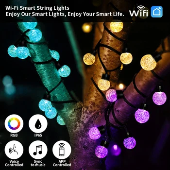 Smart LED Svetlá String APP Riadenie Narodeninovej Party Dekor RGB Osvetlenie, Vence, Svadobné Dekorácie, Osvetlenie, pre Vonkajšie