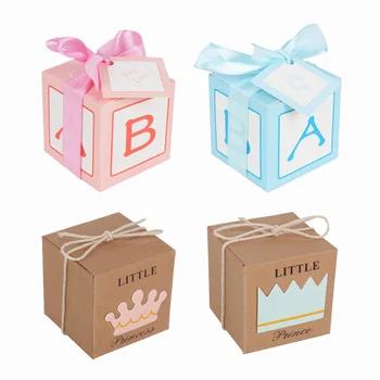 20pcs Strana navrhne Darčeka Solid Farba Rose Gold baby sprcha Candy Box Papierové Krabice na Balenie Cookies Tašky deti narodeniny dekor