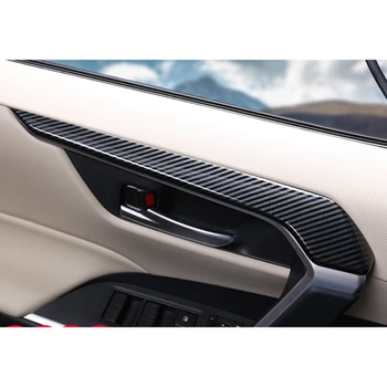 4Pcs ABS Uhlíkových Vlákien Auto Vnútorné Dvere, Panel Kryt lakťovej opierky Čalúnenie Dverí Rukoväť Kryt Výbava Pre Toyota RAV4 2019 2020