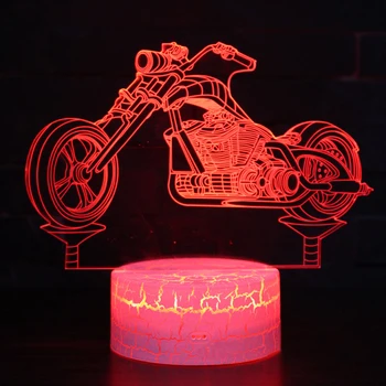 Spirit of Vengeance Motocykel tému 3D Lampa LED nočné svetlo 7 Farieb Zmeniť Dotyk Náladu Lampa Vianočný darček Dropshippping