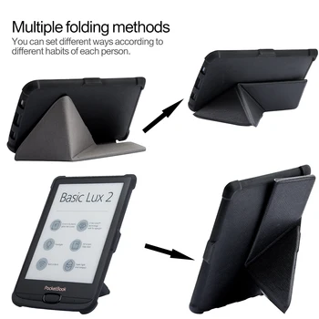Prípad pre Pocketbook 616 627 632 Ereader Origami Kryt pre Pocketbook Basic Lux 2/ dotyk Lux /touch HD 3 PU Kožené Capa