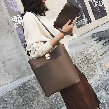 Čistý celebrity vedro taška dámy 2020 jeseň a v zime nová vlna kórejský módne jednoduché a univerzálne veľká-kapacita taška cez rameno