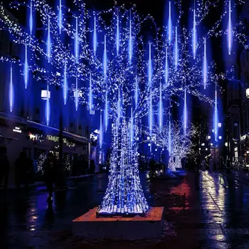 Dropshipping Vodotesný 3 farby EU/US/UK Plug Garland LED meteorický dážď Dážď string svetlo 50 cm 30 cm Cencúľ Sneženie Vianoce dekor