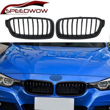 SPEEDWOW Lesklý Čierny Auto Predné Obličiek Mriežok Pre BMW Radu 3 F30 F35 2013-2019 Auto Racing Grily Vonkajšie Časti