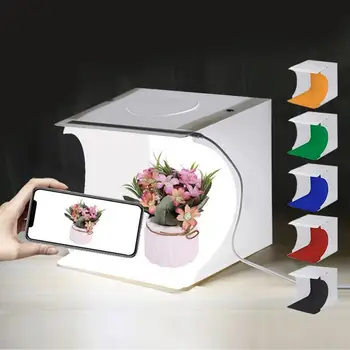 Gosear 1PCS Prenosné Mäkké Box Skladací Mini LED Photo Studio Snímania Fotografie Light Box Softbox Stan + 6PCS Pozadia