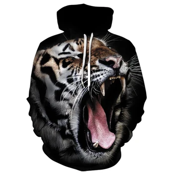 Tiger 3D Vytlačené Hoodies Muži Ženy Kapucňou Mikiny mužov oblečenie 2019 Harajuku Pulóvre Bundy Značky Kvality Outwear Tepláková súprava
