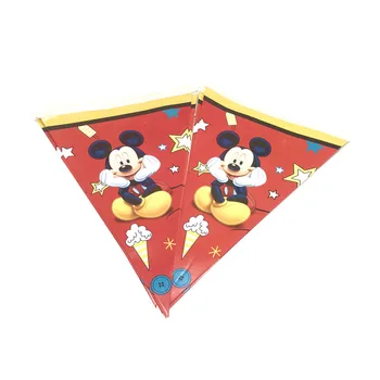 100ks/veľa Červenej Mickey Mouse Strana navrhne Červená Jednorazové Mickey Pohár Doska Obrúsok Slamy Vlajka Happy Birthday Dekorácie Pre Deti