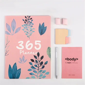 365 Dní Roztomilý A4 Notebook a Časopisoch Agendy Plán Organizátor Denná Týždenný Mesačný Plánovač Denník, Zápisník Kawaii kancelárske potreby