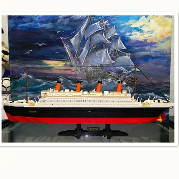 Sluban 0577 mesto RMS titanic Lodi Loď stanovuje model budovy súpravy bloky DIY záľuby Vzdelávacie deti hračky pre deti
