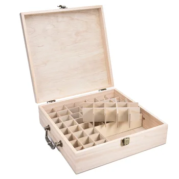 62 Mriežky, Drevený Olej, Fľaša Úložný Box Aromaterapia Základné Organizátor Drevo Skladovanie Prípade Kontajner Poklad Šperky Úložný Box