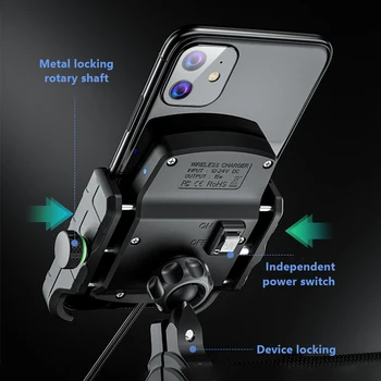 15W Bezdrôtovú Nabíjačku na Motocykel, Mobilný Telefón, Stojan, Držiak pre iPhone, 8 X XR XS MAX pre Samsung S10+ S10E S9 (Bez USB)