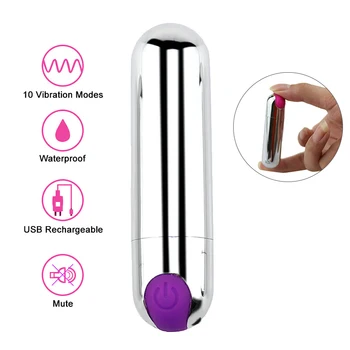 Dobrý Zdravé USB Nabíjateľné Mini Bullet Vibrátor 10 Rýchlosť Nepremokavé Stimulátor Klitorisu Análny Masér