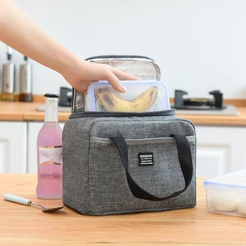 Funkčný Vzor Chladnejšie Lunch Box Prenosný Izolované Plátno Obed Taška Tepelnej Potravín Piknikový Obed Tašky Pre Ženy Deti
