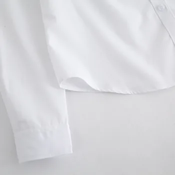 Biele Tričko Japonský Elegantné College Letné Topy dámske Blúzky Klope Dlhý Rukáv Práce Uniformy Škola Podnikania Topy Blusas Mujer
