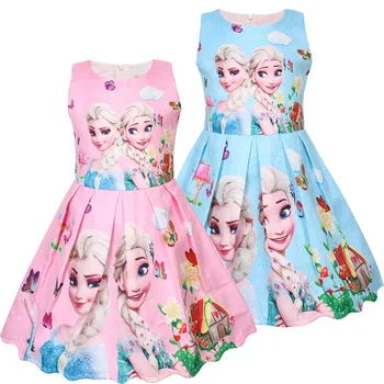 Disney princezná Dievčatá v lete malých detí vesta šaty bavlna detské oblečenie dievča baby šaty bez rukávov Mrazené ELSA