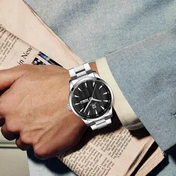 BEN NEVIS Quartz Hodinky pre Mužov Nepremokavé Zobrazenie Dátumu Striebornej Nerezovej Ocele Kapela Športové náramkové hodinky Relogio Masculino