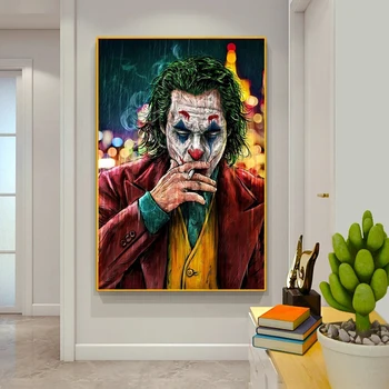 Joker Ulici Graffiti Zábavné Plátno na Maľovanie na Stenu Umenie Plagáty a Vytlačí na Stenu Umenie Obrázok pre Obývacia Izba Č Rám
