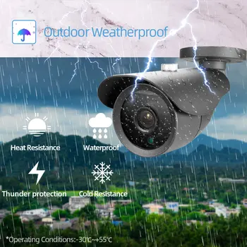 HKIXDISTE 5MP AHD Bezpečnostné Kamery vnútorné Vonkajšie Nepremokavé IR infračervené Nočné Videnie Bullet Analógové CCTV Surveillance Camera