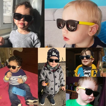 LongKeeper TR90 Polarizované Deti slnečné Okuliare s puzdrom Deti Silikónové Bezpečnosti Slnečné Okuliare Darčeková Sada pre Baby Chlapci, Dievčatá Oculos