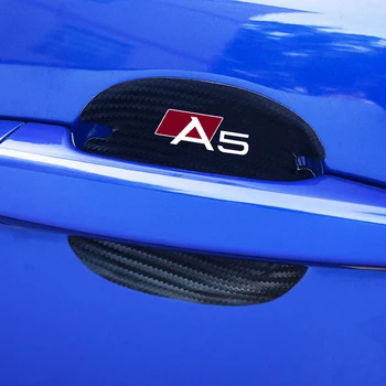 Pre Audi A3 A4 A5 A6 A7 A8, Q3 Q5 Q7 Q8 príslušenstvo 4Pcs dvere auta misy uhlíkových vlákien tkaniny dekoratívne ochrany