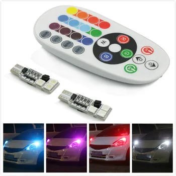2x LED RGB T10 W5W Canbus LED Parkovanie Odbavenie Svetlo Na Kia Rio K2 3 Sportage Duše Cerato Ceed Ford focus 2 Mazda 3 6 8