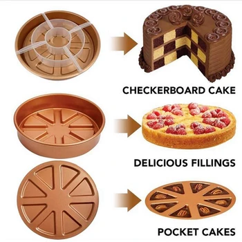 Sweettreats 3ks/Set Nehrdzavejúcej Ocele DIY Tortu Panvice Čokoládový Fondant Tortu Formy na Pečenie Plesne Nástroje Non-Stick Pan Cake