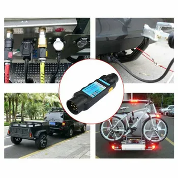 Univerzálny 12V 7 Pin Auto & Trailer ťažné zariadenie Ľahké Zapojenie Obvodu Svetla Pätica Tester Odolné Nástroj Auto Kábel Nástroje pre Testovanie