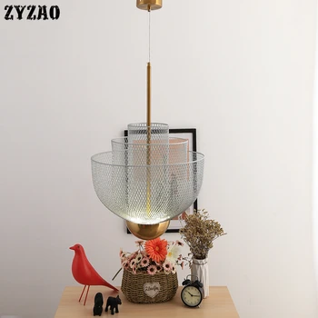 Americký Jednoduché Mriežky Duté Prívesok Svetlá Nordic Dizajnér Domova Hanglamp Jedáleň Iron Art Decor Kuchynské Závesné Lampy
