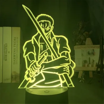 Jeden Kus 3D Nočné Svetlo LED Spálňa Lampa Luff Zoro Ace Tisíc Slnečný Logo Lampara Dekorácie Osvetlenie Chlapec Darčeky Anime Lampe