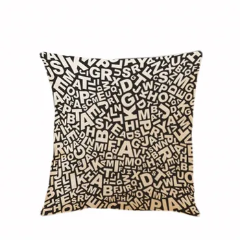 Geometrické Vankúš black-a-biely štýl list zväzkový vzor tlač vankúš rukáv gauč domáce dekorácie Bielizeň bavlna