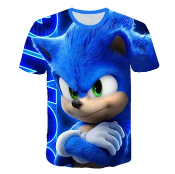 Deti, Chlapci Cartoon Sonic T Shirt Pre Deti, Dievčatá ježko sonic T-shirt 3D Tlačených Topy Dospievajúce Deti Topy 2021 Letné Hot
