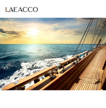 Laeacco Loď Pre Photo Studio Fotografické Pozadie Lete Ocean Sunset Portrétnej Fotografie Foto Štúdio Pozadia Streľba