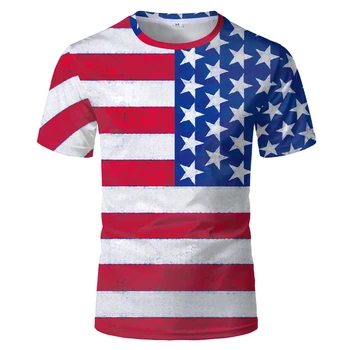 2020 Novú Vlajku USA T Shirt Mens Ženy Sexy 3d Tlač Tričko Pruhované Americkej Vlajky Muži T-shirt Letné Topy Tees Módne Oblečenie