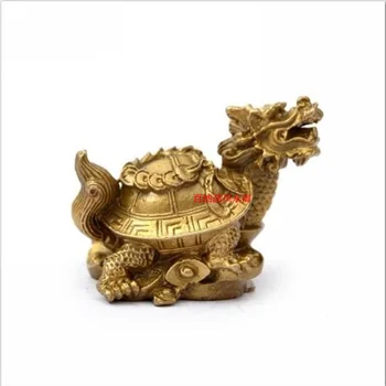 Čína fengshui bronz, mosadz dragon korytnačka Korytnačka bohatstvo, šťastie, dlhovekosť socha kovové remeselné