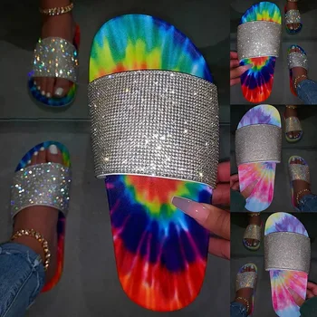 Letné Bling Papuče Flip Flops Ženy, Otvorené Prst Sandále Dámske Ležérne Listov Crystal Ploché Platformu Papuče Sandalias Mujer 2020