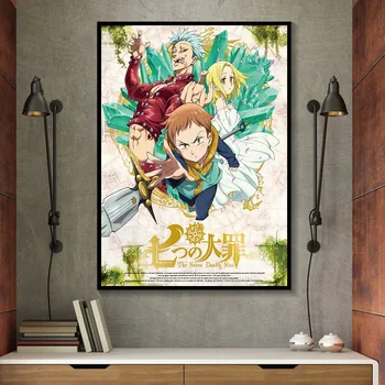 Japonsko, Anime Plagát A Vytlačí Komické Sedem Smrteľných Hriechov Umelecké Maľovanie Na Stenu Umelecké Plátno Na Stenu Obrázky Pre Obývacia Izba Domova