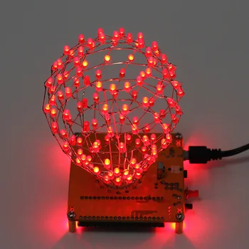 RGB Farebné LED Kubických Loptu DIY Kit Farebné LED Svetlo Cube Kubických Loptu s Shell Tvorivé Elektronické Kit Diaľkové Controler