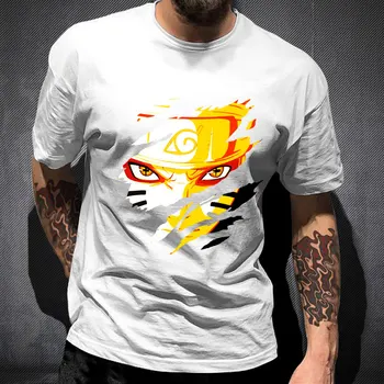 Harajuku Naruto T Shirt Cartoon Japonské Anime Tričko Mužov Sasuke Funny T-shirt Bežné Streetwear Pár Hip Hop Topy Tee Muž