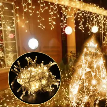 5M Vianočný Sviatok Svetiel 0.4/0.5/0.6 m Girlandy Faiy Xmas Party Záhrada Fáze Dekoratívny Záves Cencúľ Led Reťazec Svetlo Časti