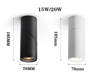 1pcs Vysokej kvality Povrchovú montáž Rotujúcej COB LED stmievateľné Svietidlá ac85-265V 7W 10W 15W 20W LED Stropné Svietidlo Bodové Svetlá