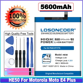 LOSONCOER 5600mAh HE50 Batérie Pre Motorola Moto E4 Plus XT1775 XT1770 XT1771 Batérie SNN5989A / Pre Moto E5 Plus
