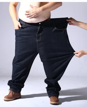 Veľká veľkosť jeans pre mužov nadrozmerná 11XL 12XL 13XL 14XL vysoký pás džínsy, Nohavice muž džínsové nohavice rovno 62 64 66 Pružnosť džínsy