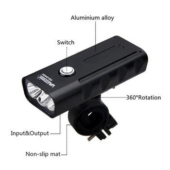 USB Svetlo na Bicykel T6 LED Požičovňa Horák, vstavaná Nabíjateľná Batéria Predné Riadidlá Cyklistické Svietidlo pre Outdoorové Športy